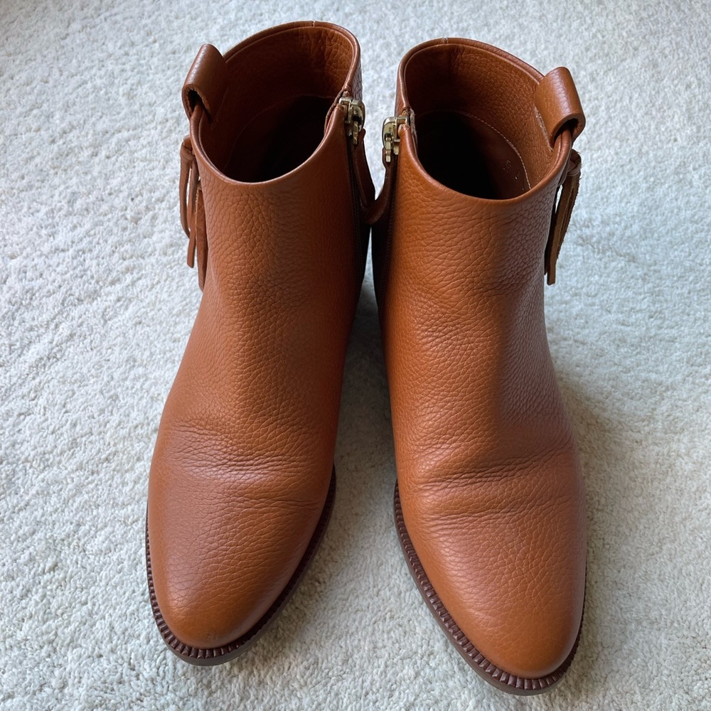 Valentino leather fringe accent boots